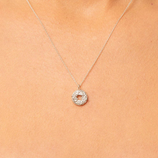Bagel and Lox Charm Necklace - Sterling Silver