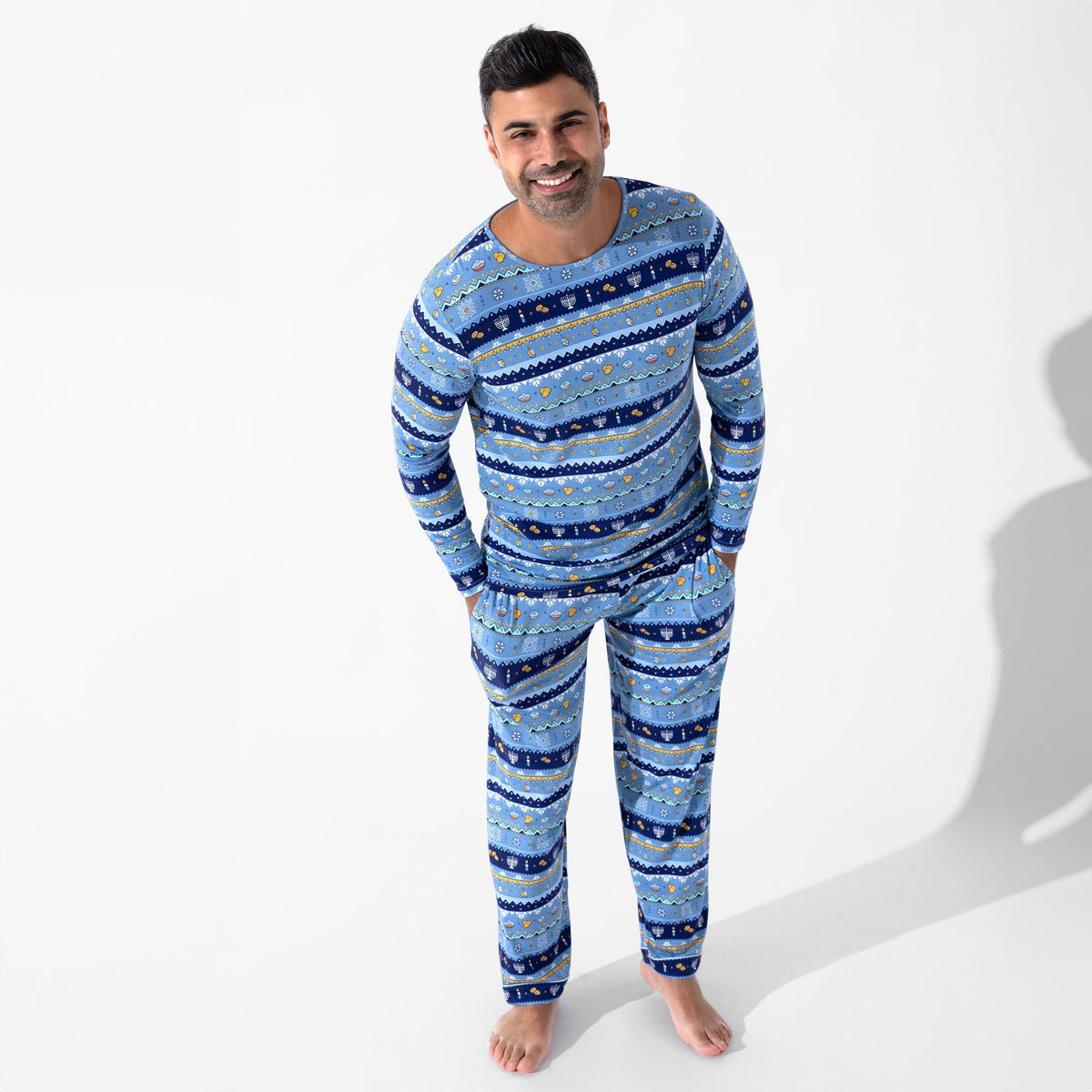 Bellabu Bear Pajamas Hanukkah Fair Isle Bamboo Men's Pajama Set by Bellabu Bear - (Sizes S - XXL)