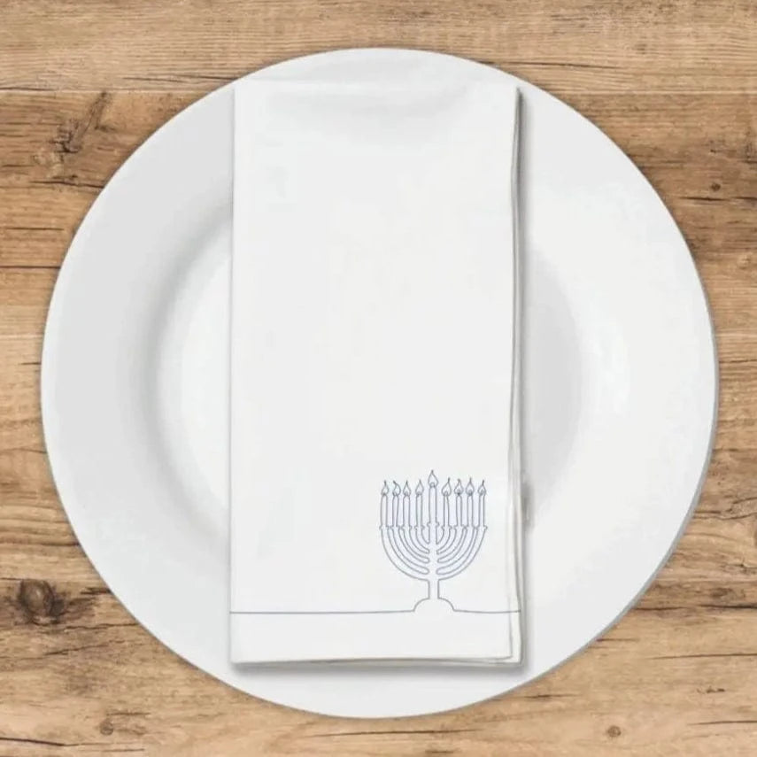 Altoonastore Napkins Hand-Drawn Menorah Guest Towels - Pack of 16