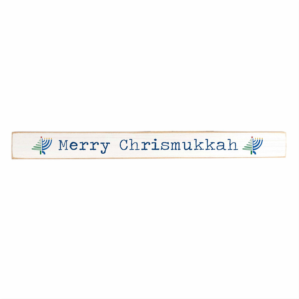 Rustic Marlin Decorations Chrismukkah Skinny Wooden Shelf Sign