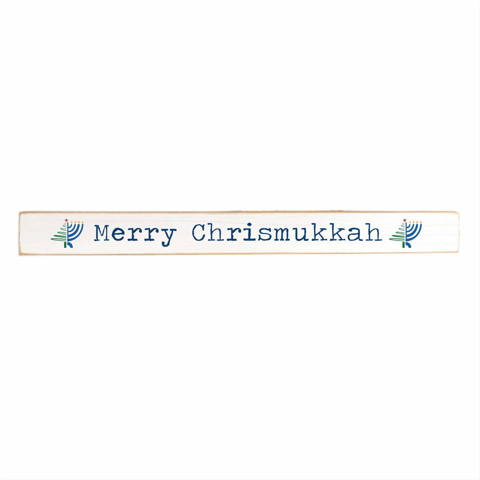 Rustic Marlin Decorations Chrismukkah Skinny Wooden Shelf Sign