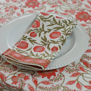 Pacific & Rose Textiles - Warm Red Pomegranate Cotton Napkins - Set of 4 - ModernTribe
