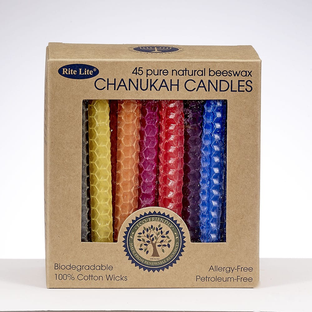 Rite Lite Hanukkah Candles Multicolored Beeswax Hanukkah Candles