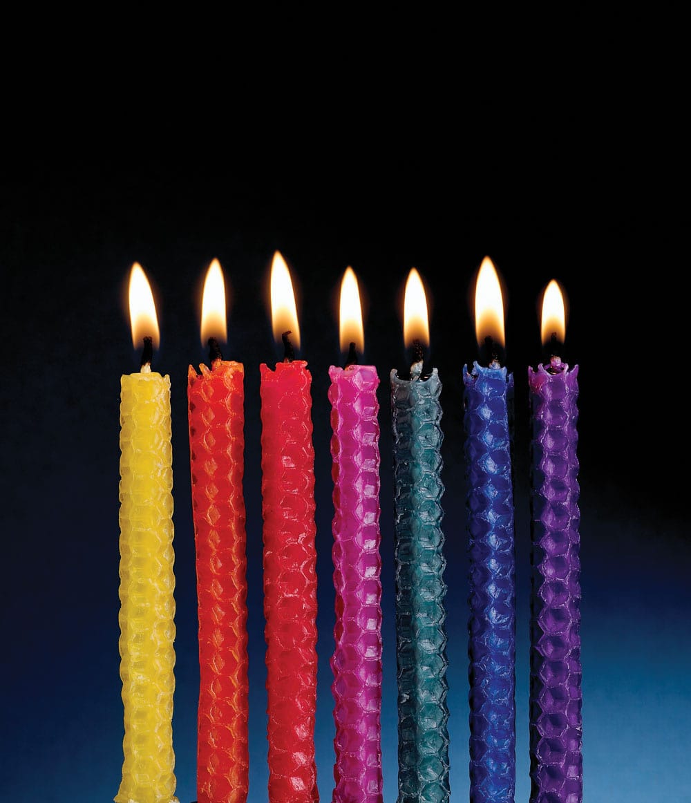 Rite Lite Hanukkah Candles Multicolored Beeswax Hanukkah Candles