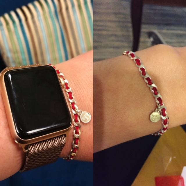 Alef Bet - Red Cord Bendel Bracelet with Chai - ModernTribe