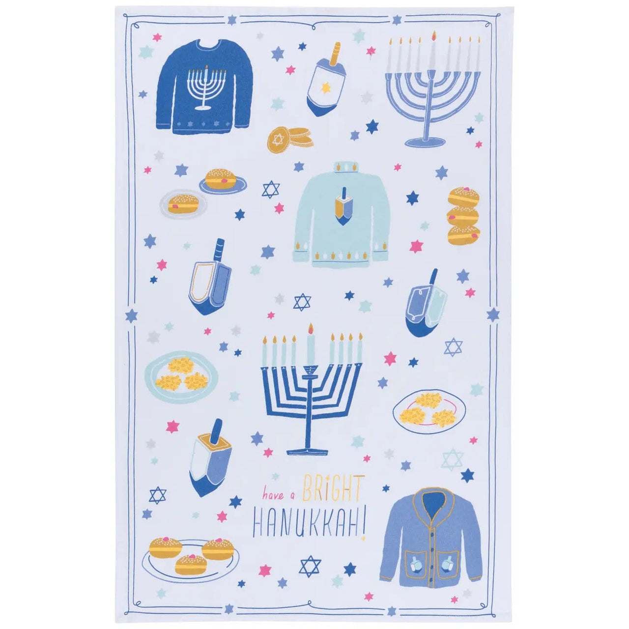 Danica Jubilee - Bright Hanukkah Mug and Dishtowel Set - ModernTribe