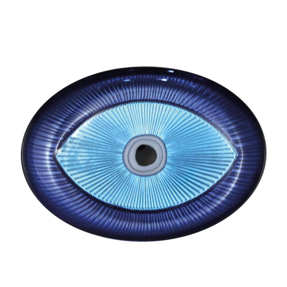 AULICA Serving Pieces Light Blue Eye Oval Dish 22x15.5x2cm