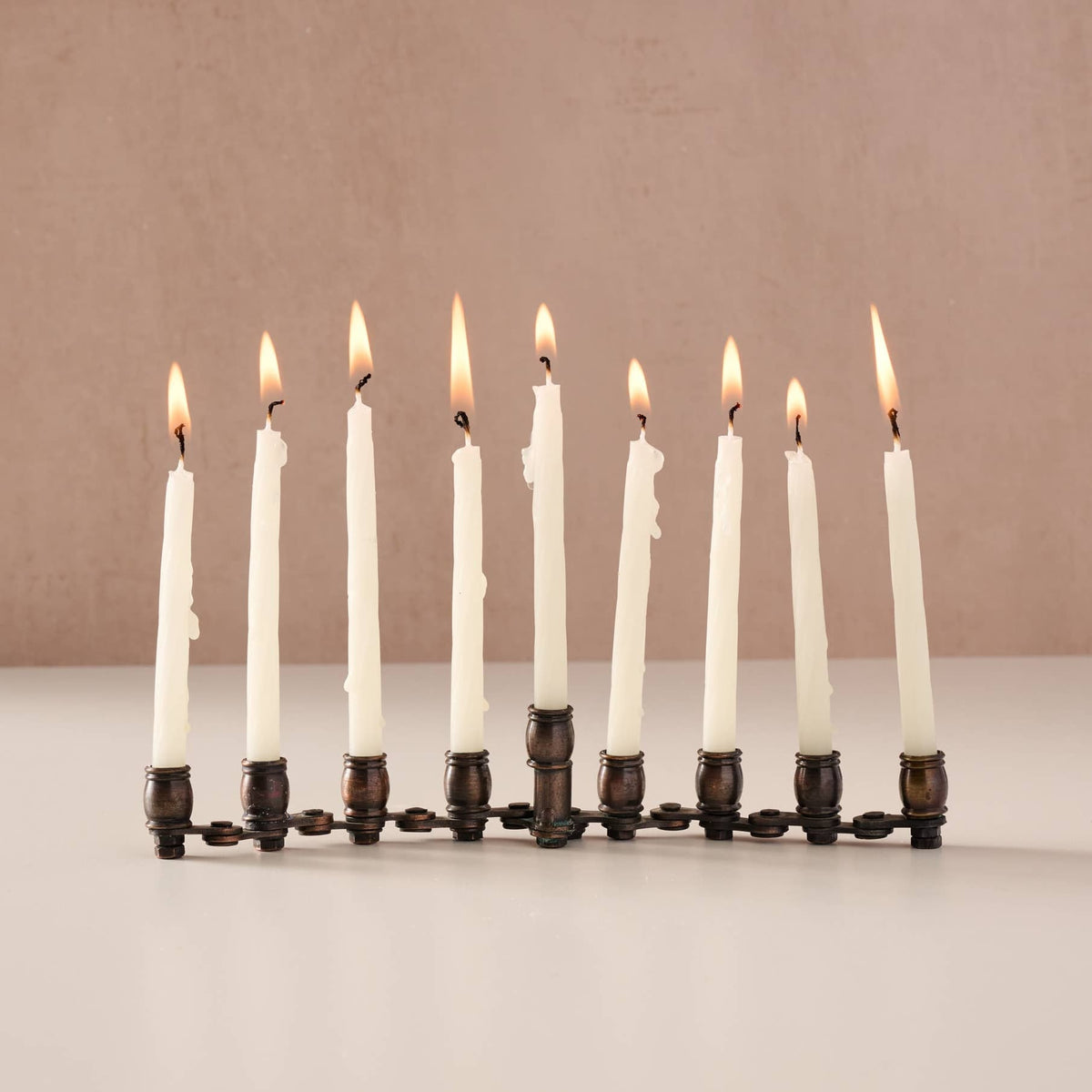 Recycled Bicycle Chain Menorah
