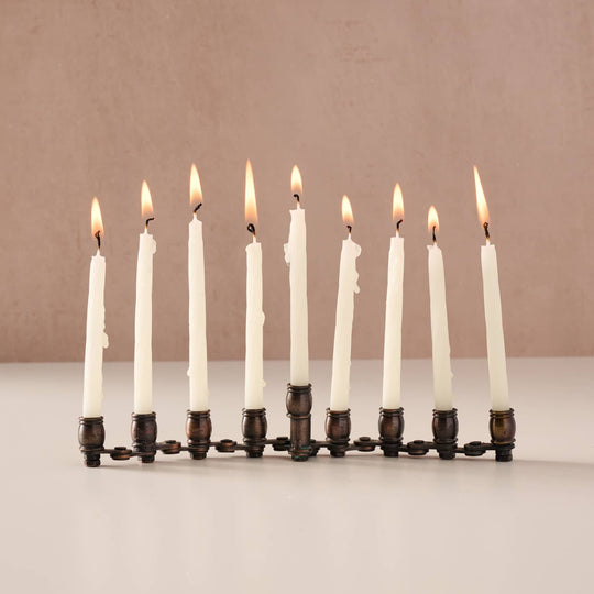 Recycled Bicycle Chain Menorah