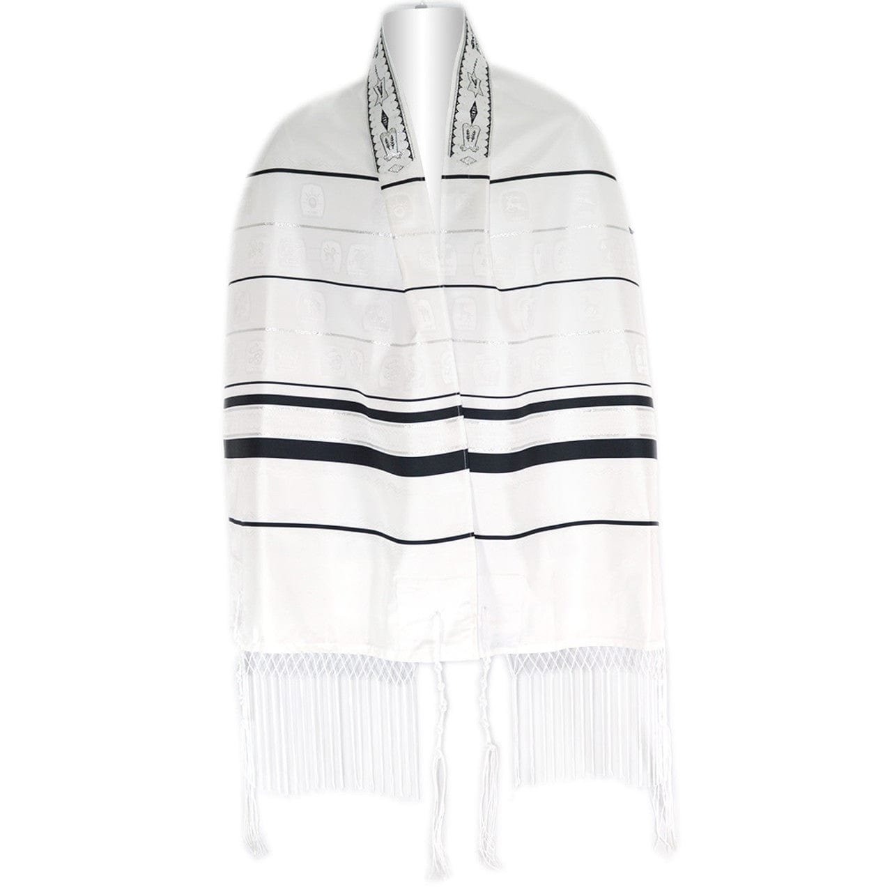 Zion Tallis Tallises Black and Silver Stripe Shvotim Tallis