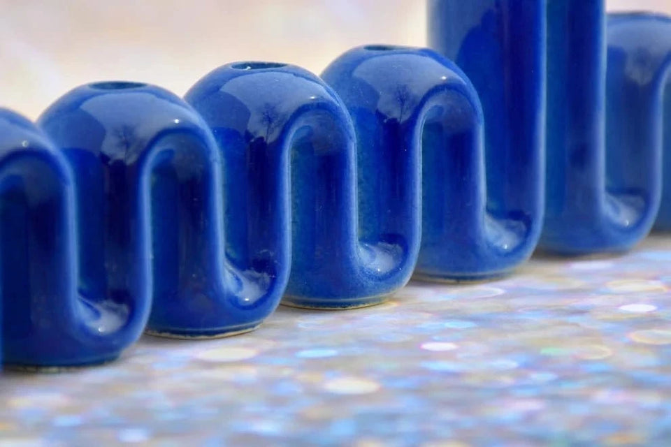 Feldi Studios - Handmade Swiggle Menorah - Blue Fade - ModernTribe