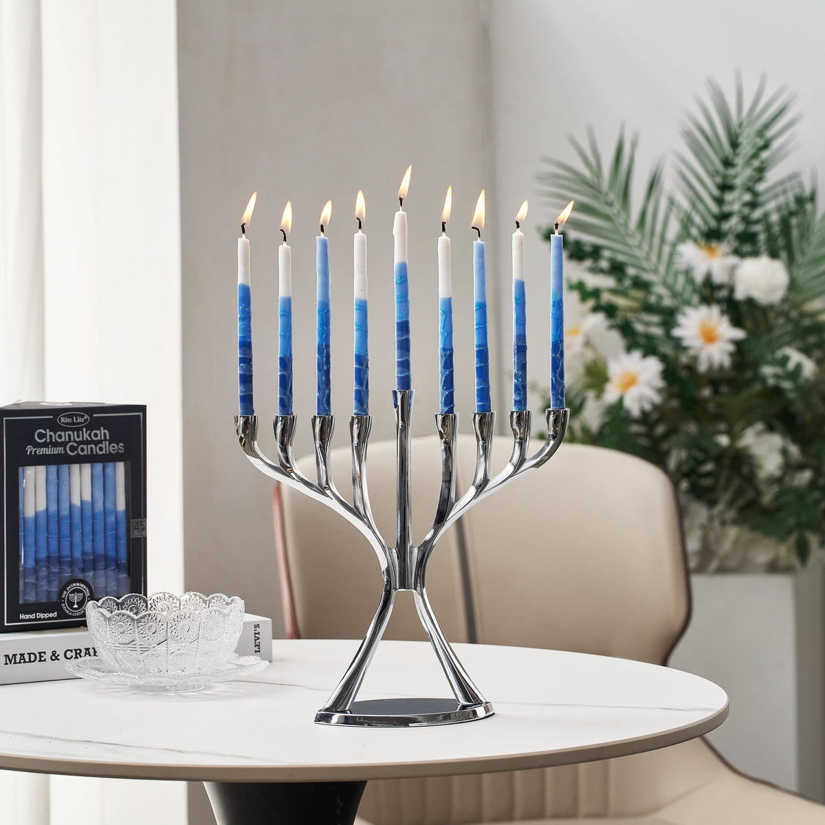 Rite Lite Hanukkah Candles Blue, Light Blue and White Premium Hanukkah Candles