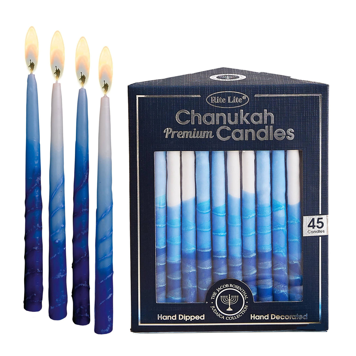 Rite Lite Hanukkah Candles Blue, Light Blue and White Premium Hanukkah Candles