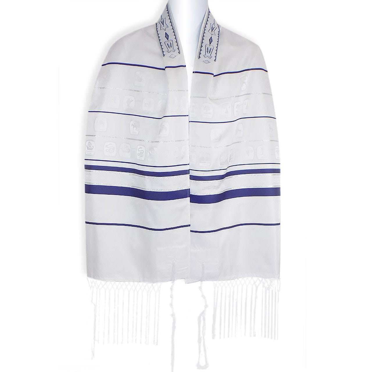Zion Tallis Tallises Blue and Silver Stripe Shvotim Tallis