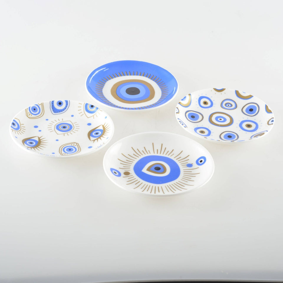 Aulica - Blue Evil Eye Bowls – Set of 4 - ModernTribe