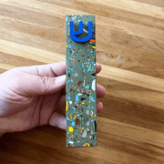 The Materials Design Co. Mezuzahs Earthy Olive Rainbow Terrazzo Mezuzah