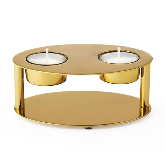 Guilded Tealight Shabbat Candle Holder - Gold