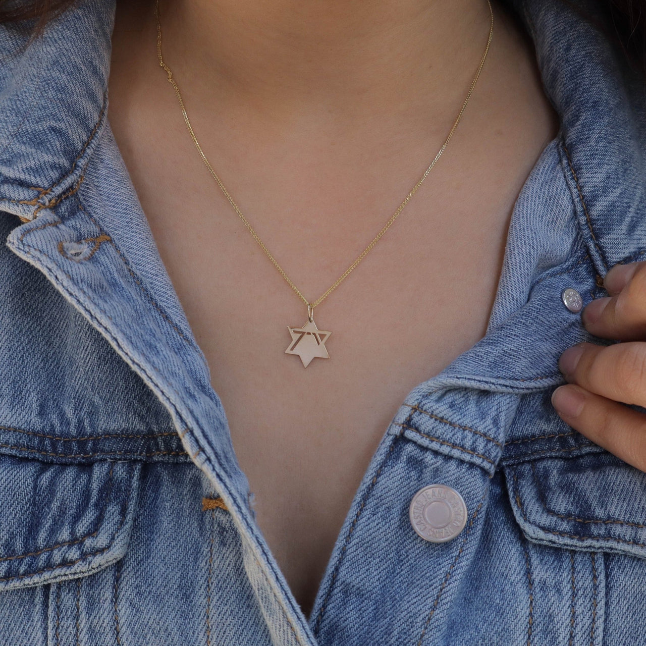 HOTCROWN - Heroism Star of David Solid Necklace - 14k Yellow, Rose or White Gold - ModernTribe