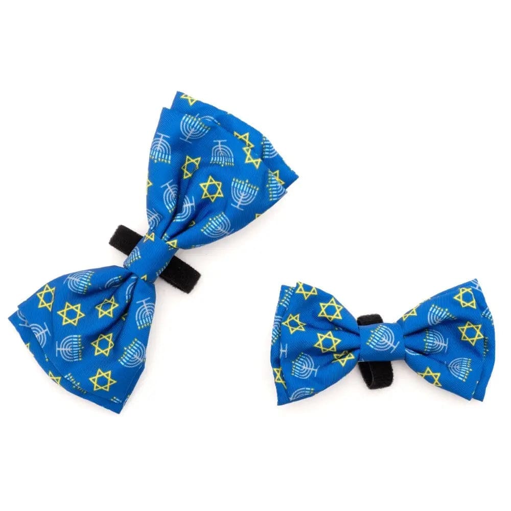 The Worthy Dog Pet Toys Menorah and Star of David Dog Bow Tie - Small or Large