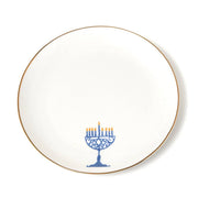 Godinger Dining Plates Gold Rim Hanukkah Appetizer Plates - Set of 4