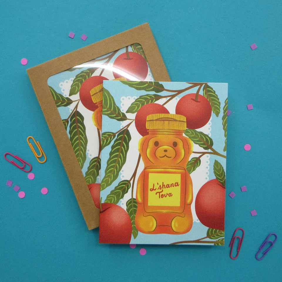 Palindrome Art - L'shana Tova Honey Bear Cards - Box of 6 - ModernTribe