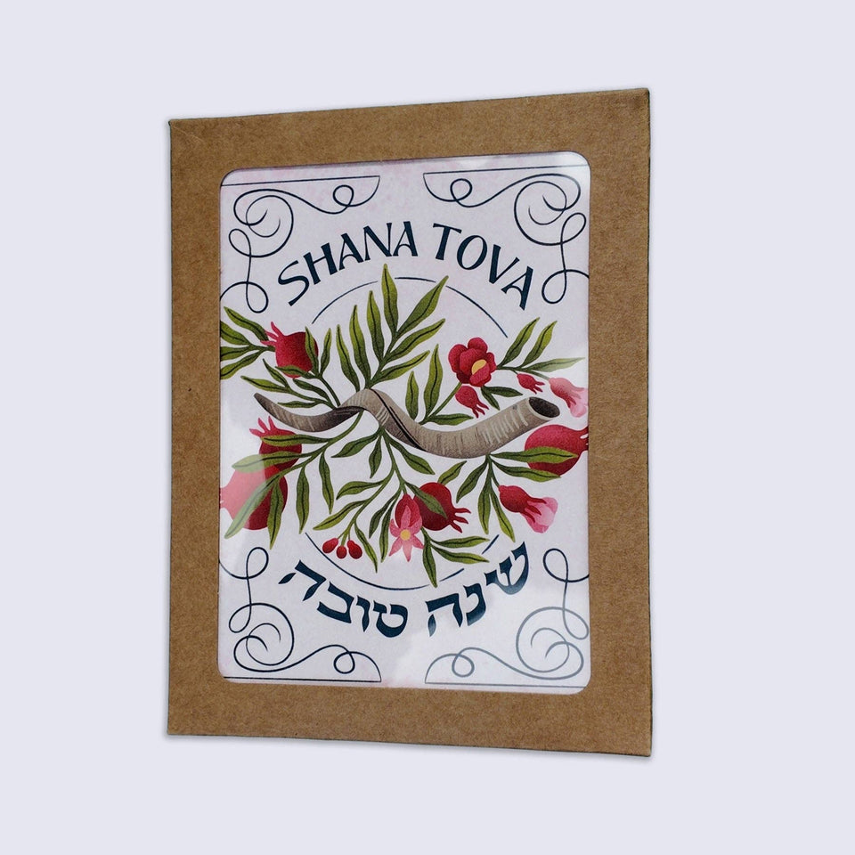 Palindrome Art - Shana Tova Rosh Hashanah Shofar Cards - Box of 6 - ModernTribe