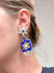 Prep Obsessed Earrings Dreidel Beaded Dangle Earrings