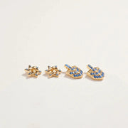 Designature New York - Star of David and Dreidel Stone Earring Set - Silver or Gold - ModernTribe