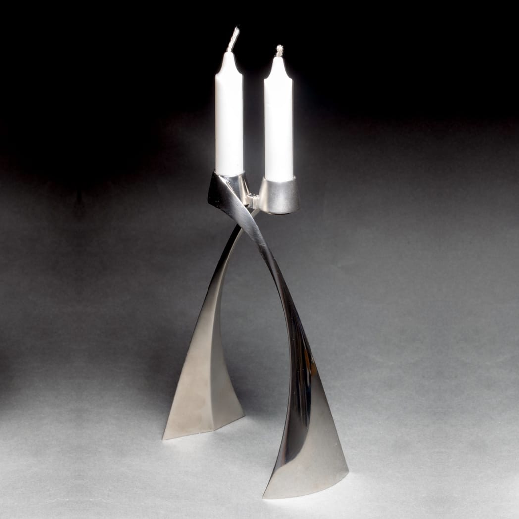 Bikur Cholim Shabbat Candlesticks by Ari Pescovitz