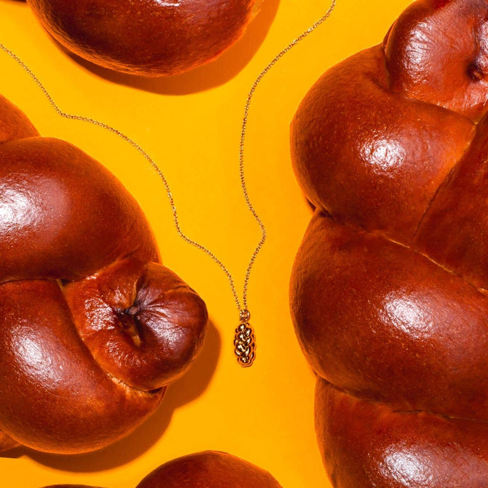 Banana Menorah - Challah Charm Necklace - Gold Vermeil - ModernTribe