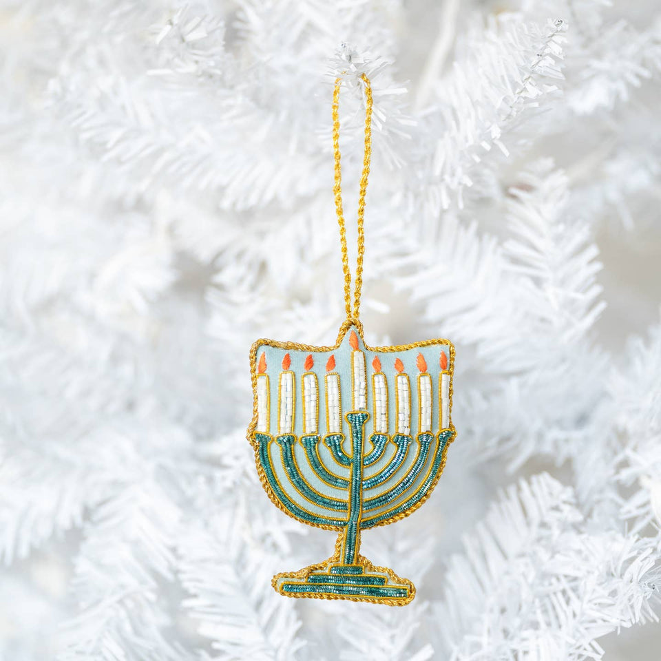Jollity Ornaments Velvet Menorah Ornament