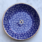 Nina Keramik Ring Bowls Handmade Star of David Trinket Dish with Blue Flowers by Nina Keramik