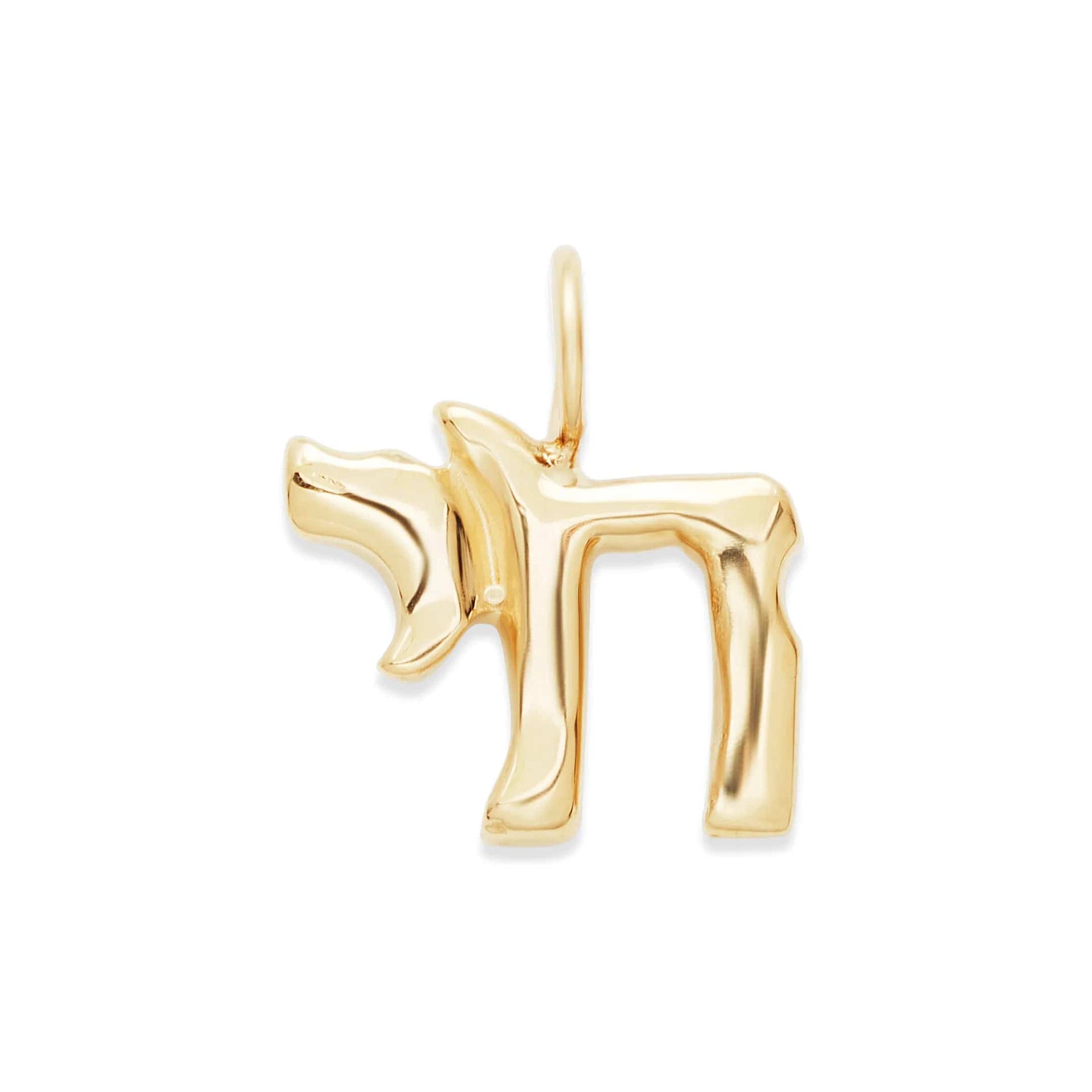 Elisa Solomon Necklaces Yellow Gold Chai Charm by Elisa Solomon - Yellow Gold, White Gold or Rose Gold