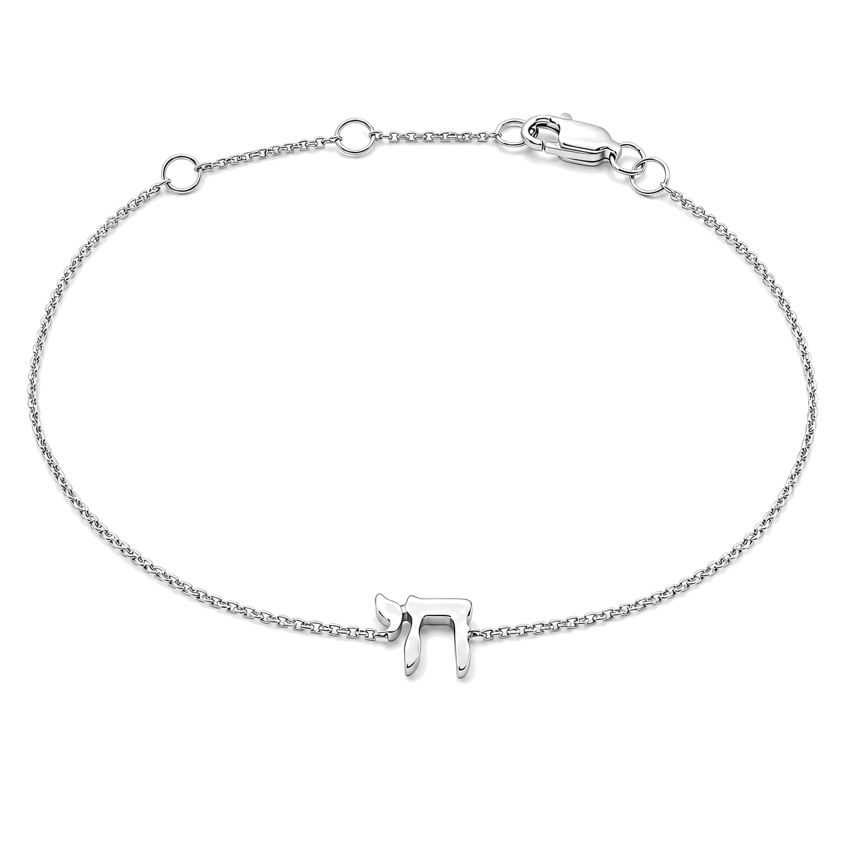 Izakov Fine Jewelry Bracelets White Gold / Small (6mm) Hebrew Chai Gold Bracelet - 14k Yellow, White or Rose Gold
