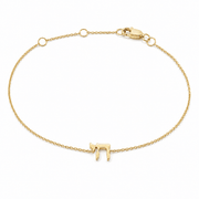 Izakov Fine Jewelry Bracelets Yellow Gold / Small (6mm) Hebrew Chai Gold Bracelet - 14k Yellow, White or Rose Gold