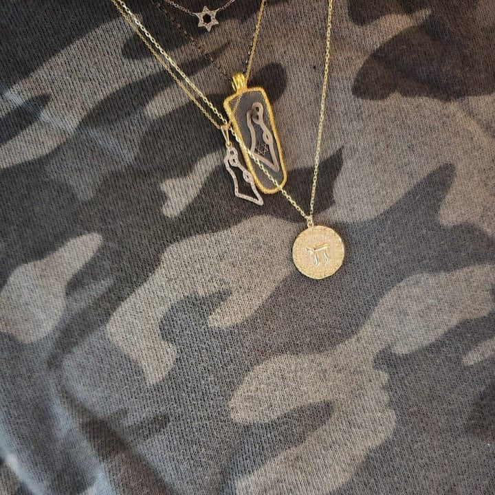 Alef Bet - Engraved Chai Necklace - 14k Gold - ModernTribe