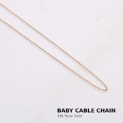 Bareket Jewelry Necklaces 14k Rose Gold / 16" Baby Cable Chain Star of David Diamond Pendant in 14k Yellow, Rose or White Gold