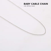 Bareket Jewelry Necklaces 14k White Gold / 18" Baby Cable Chain Star of David Diamond Pendant in 14k Yellow, Rose or White Gold