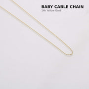 Bareket Jewelry Necklaces 16" Baby Cable Chain Rustic Chai Necklace - 14k Yellow Gold