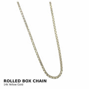 Bareket Jewelry Necklaces 18" Rolled Box Chain Rustic Chai Necklace - 14k Yellow Gold