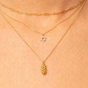 Banana Menorah Necklaces Gold Vermeil / 16" Challah Charm Necklace - Gold Vermeil