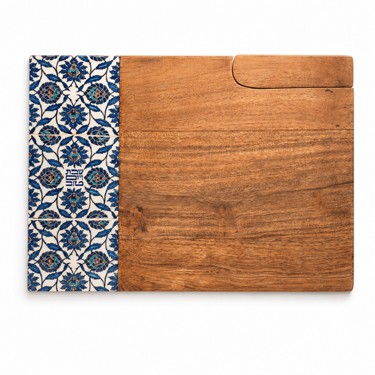 Armenian Tile Challah Board and Knife Set by Yair Emanuel