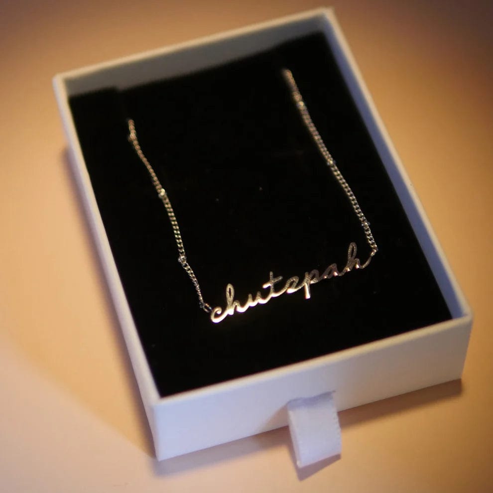 Mamaleh - Chutzpah Script Necklace - Gold - ModernTribe