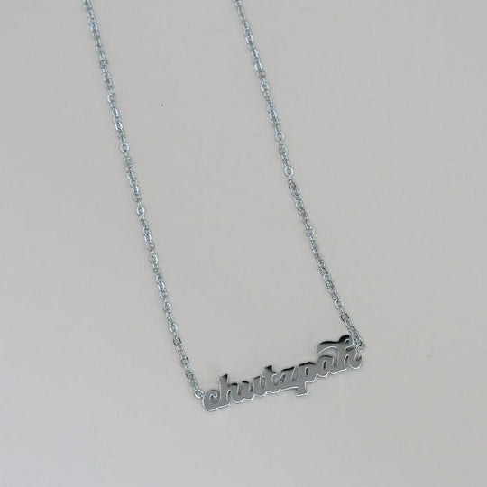 Chutzpah Yiddish Necklace - Silver