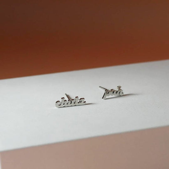 Chutzpah Yidderish Studs - Silver