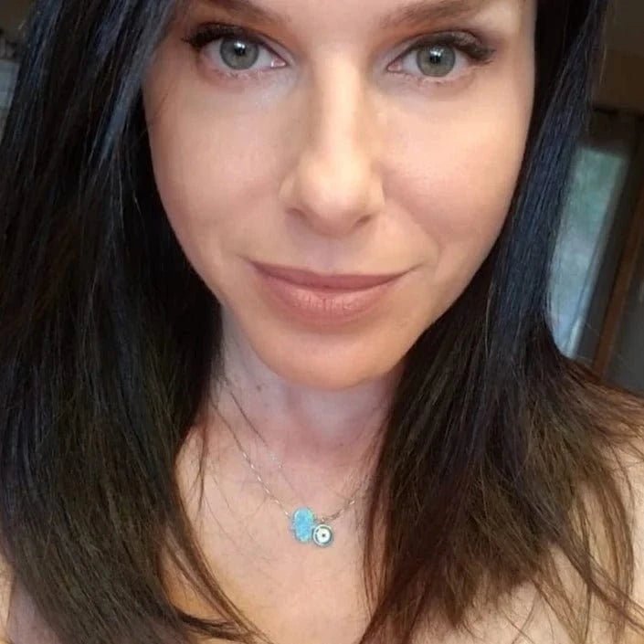 Alef Bet - Blue Opal Hamsa Necklace - ModernTribe