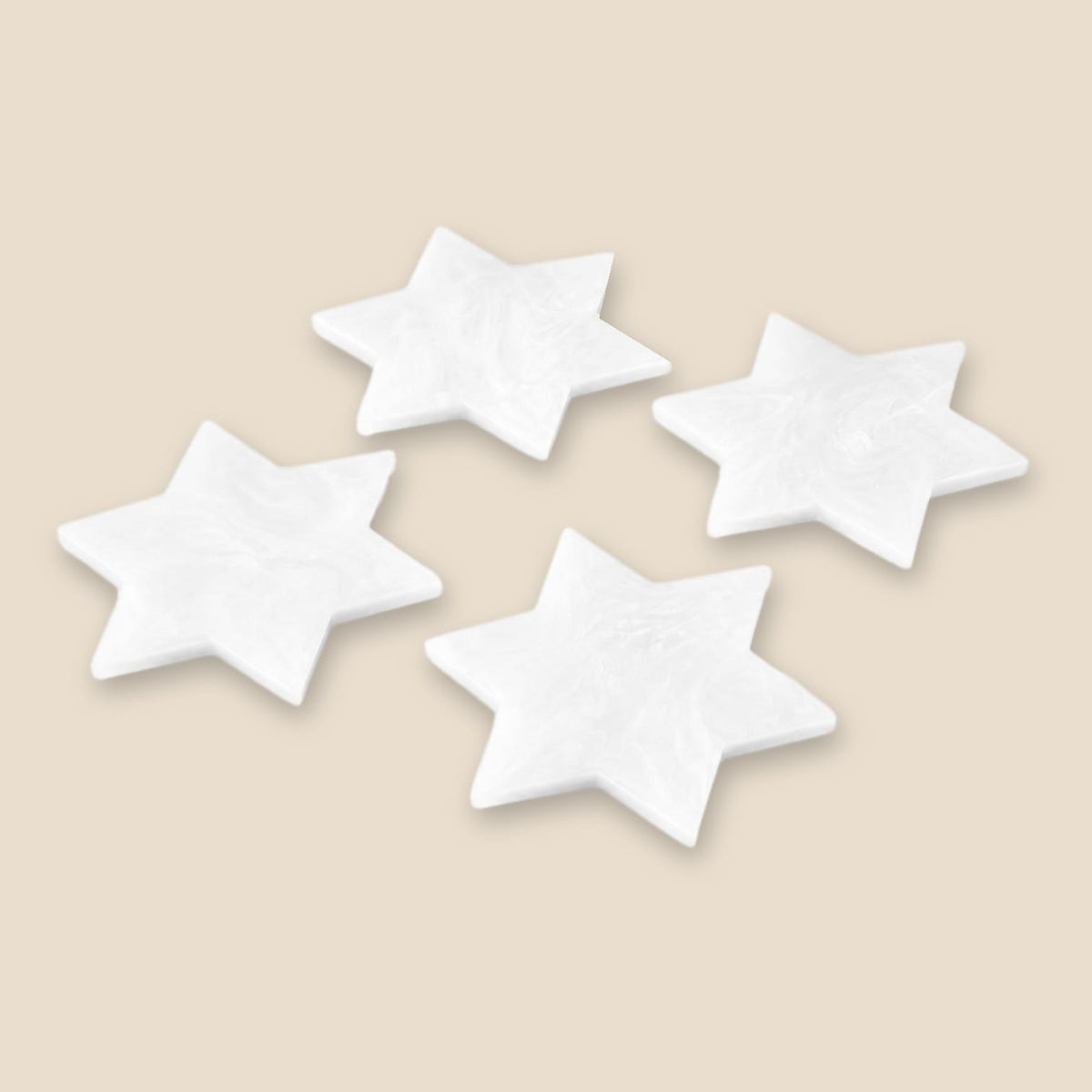 Kinor Decor Coasters Resin Snow Drift Star of David Coasters - Set of 4