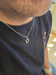 Alef Bet Necklaces Unisex Star of David Necklace - Sterling Silver