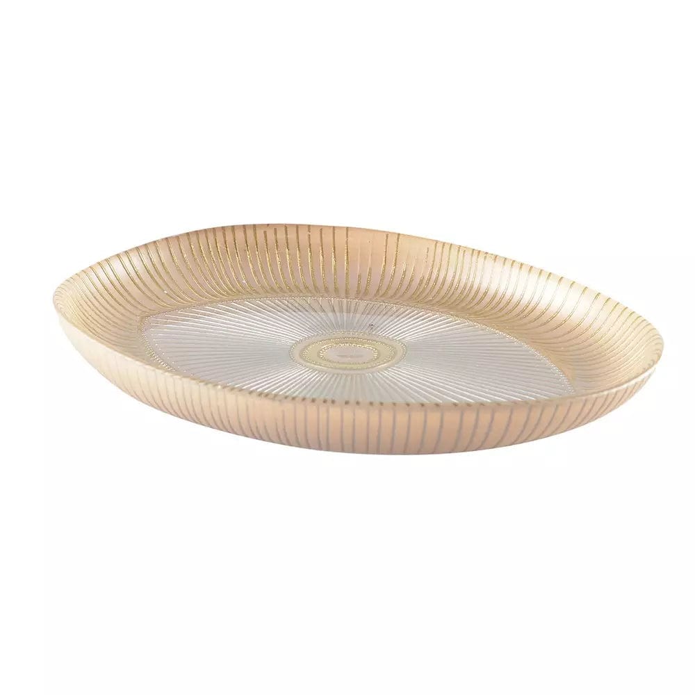 Aulica Serving Pieces Evil Eye Oval Dish - Beige