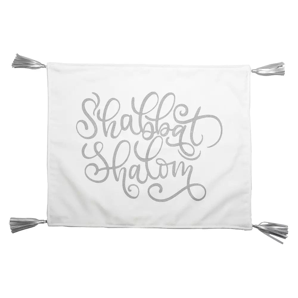 Aulica Challah Covers Silver Tassel Shabbat Shalom Challah Cover